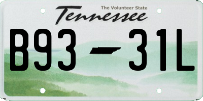 TN license plate B9331L