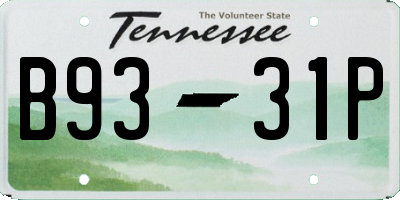 TN license plate B9331P