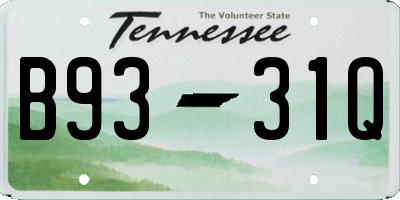 TN license plate B9331Q