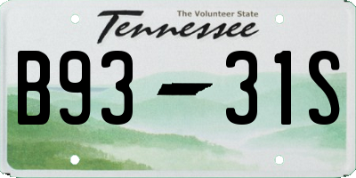 TN license plate B9331S