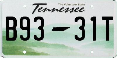 TN license plate B9331T