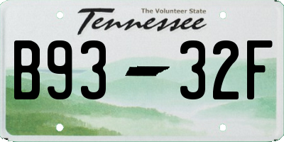 TN license plate B9332F