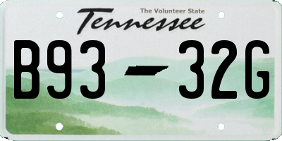 TN license plate B9332G
