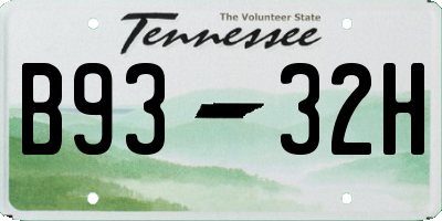 TN license plate B9332H