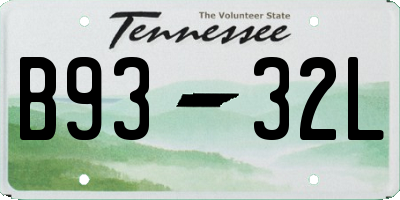 TN license plate B9332L