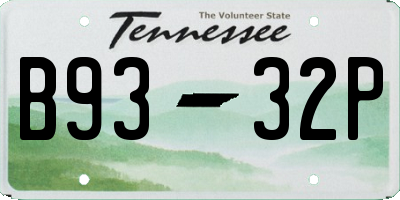 TN license plate B9332P