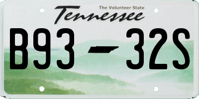 TN license plate B9332S