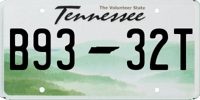 TN license plate B9332T