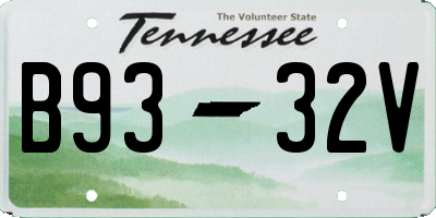 TN license plate B9332V