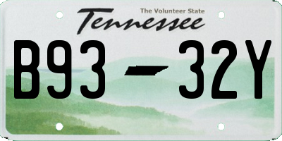 TN license plate B9332Y