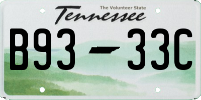 TN license plate B9333C