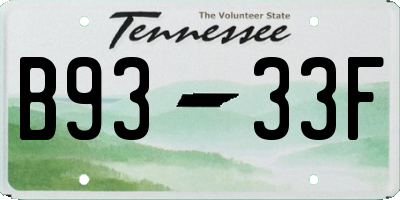 TN license plate B9333F