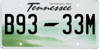 TN license plate B9333M