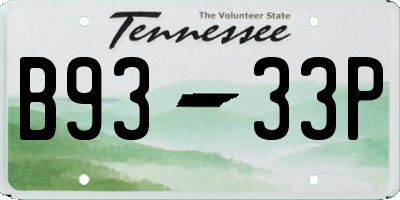 TN license plate B9333P