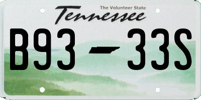 TN license plate B9333S