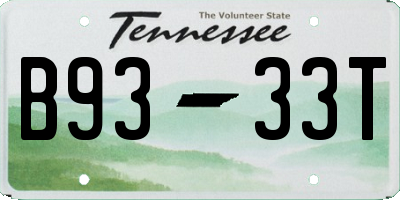 TN license plate B9333T