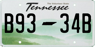 TN license plate B9334B