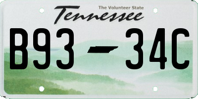 TN license plate B9334C