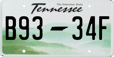 TN license plate B9334F