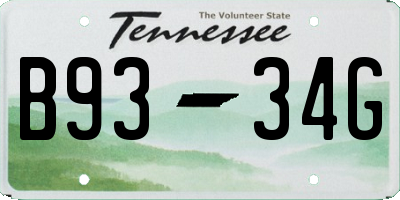 TN license plate B9334G