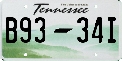 TN license plate B9334I