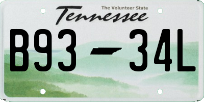 TN license plate B9334L