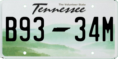 TN license plate B9334M
