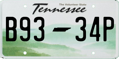 TN license plate B9334P