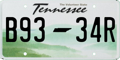 TN license plate B9334R