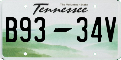 TN license plate B9334V