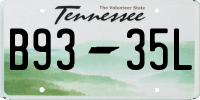 TN license plate B9335L
