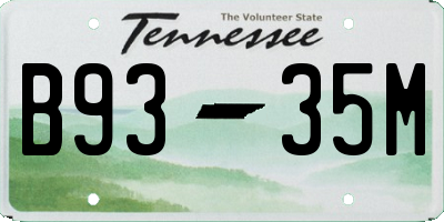 TN license plate B9335M