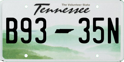 TN license plate B9335N