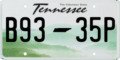 TN license plate B9335P