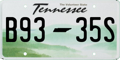 TN license plate B9335S
