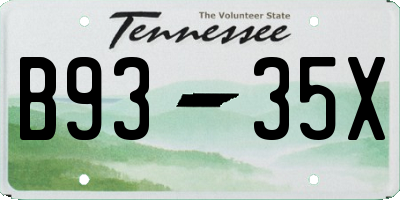 TN license plate B9335X