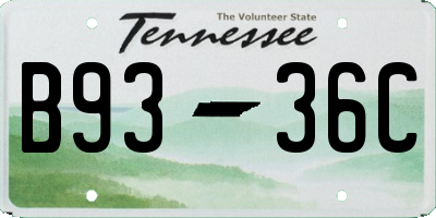 TN license plate B9336C