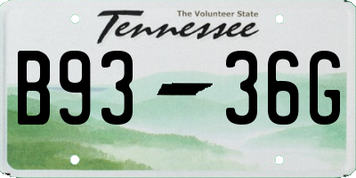 TN license plate B9336G