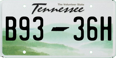 TN license plate B9336H