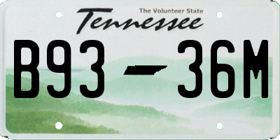 TN license plate B9336M
