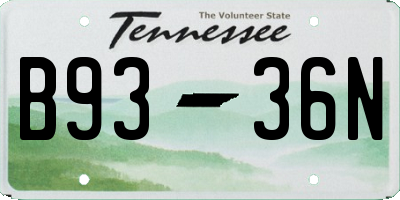 TN license plate B9336N