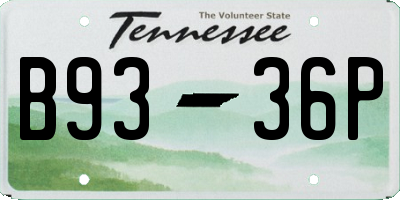 TN license plate B9336P