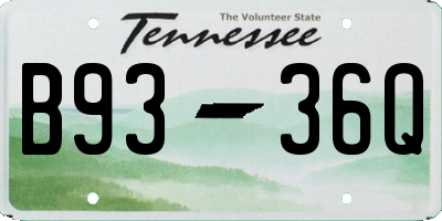 TN license plate B9336Q