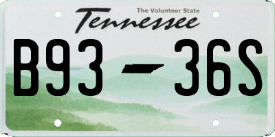 TN license plate B9336S