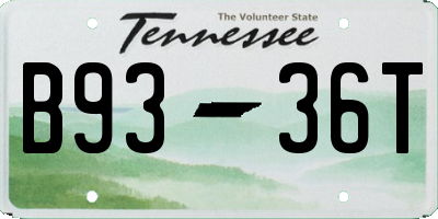 TN license plate B9336T