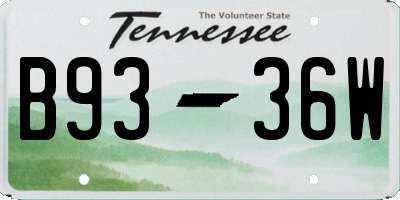 TN license plate B9336W