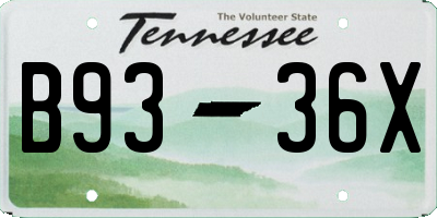 TN license plate B9336X