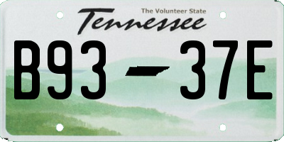 TN license plate B9337E