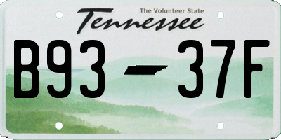 TN license plate B9337F