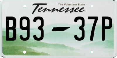 TN license plate B9337P